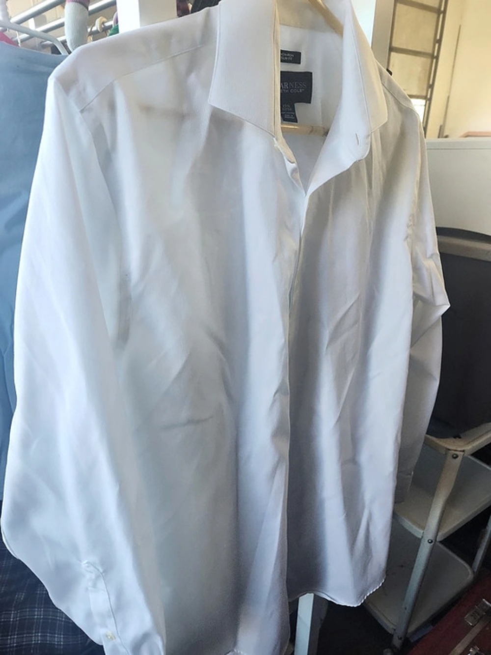 Awearness Kenneth Cole Non-Iron Slim Fit Dress Shirt Men's Dress Shirt White